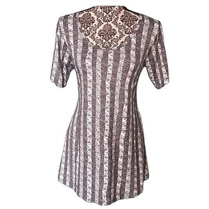 Lularoe Gray and White Feather Tunic